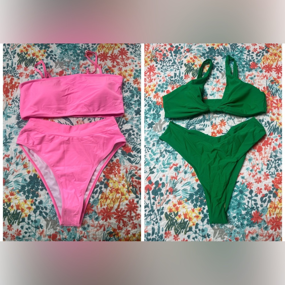 Women’s Green & Pink Bikini’s Size XL
